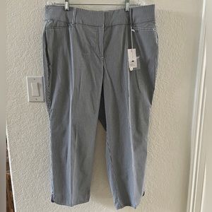 Women’s Cropped Pants, Lane Bryant, Plus, Blue Stripes, Size 16, NWT